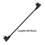 Geekria USB-C to Micro-USB Charging Cable, Short Right Angle Design, Compatible with DJI Mavic 2 Pro/Zoom Remote Controller, Optimized for Efficient Drone Remote Charging ( 30cm )