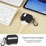 Geekria Rugged Case Cover Compatible with Apple Airpods Pro 3, Shockproof Full Body Cover with Unlock Flip Lid, Phone Holder Function (Black)