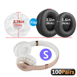Geekria 100 Pairs Disposable Headphone Ear Covers for On-Ear Headset Earcup, Stretchable Sanitary Ear Pads Cover, Hygienic Ear Cushion Protector (S / White)