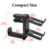 Geekria 3-in-1 PC Gaming Headset&Controller Holder, Under-Desk Headphone Stand Mount Holder with 360° Rotation Adjustable, Compatible with Bose, Sony, AKG, JBL, Sennheiser, B&O (Black)