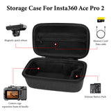 Geekria Carrying Case for Ace Pro 2, Portable Street Shooting Kit Storage Bag Compatible with Insta360 Ace Pro 2, Travel Storage Case with Wrist Strap, Action Camera Accessories (Grey)