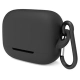 Geekria Silicone Case Cover Compatible with Soundcore by Anker K20i True Wireless Earbuds, Protective Earphones Skin Cover with Keychain Hook, Charging Port Accessible (Black)