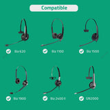 Geekria Comfort Foam Replacement Ear Pads for Jabra Biz 620/ 1100/ 1500/ 1900/ 2400/ 2400II/ GN2000/ UC, Voice 550/ 750 Headphones Ear Cushions, Repair Parts (Black)