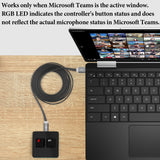Geekria RGB Meeting Mute Controller Compatible for Microsoft Teams on Windows, Mute/Unmute Mic Audio, Stop/Start Video Mechanical Keyboard Buttons for Online Class, Conference (Black)