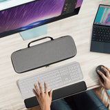 Geekria Keyboard Carrying Case, Compatible with Logitech MX Keys S / MX Keys Advanced, EVA Hard Shell Travel Bag (Light Gray)