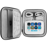 Geekria Customizable Keys Carrying Case, Compatible with Elgato Stream Deck Neo, Hard Shell Protective Travel Bag (Dark Gray)
