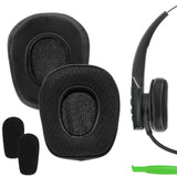 Geekria Comfort Mesh Fabric Replacement Ear Pads for BlueParrott B350 (B350-XT) (204260) Noise Cancelling Headphones Ear Cushions, Repair Parts (Black)