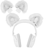 Geekria NOVA Headphone Beam Strap+Cat Ears Attachment Compatible with Razer, JBL, Plantronics, Sennheiser, Logitech, Hyperx, Corsair Headphones, Easy DIY Installation, Comfortable (White)