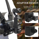 Geekria Camera Extension Adapter Compatible with DJI Osmo Pocket 3, Cold Shoe Mount Camera Extender Frame, Tripod Mount Adapter for Tripod, Bicycle, Backpack Clip, Chest Straps (Black)