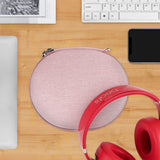 Geekria NOVA Headphones Case Compatible with Beats Studio Pro/3 Wireless/2, Replacement Hard Shell Travel Carrying Bag with Cable Storage (Pink)