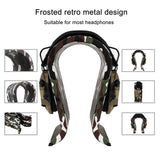 Geekria Vegan Leather Wooden Omega Headphone Stand for Over-Ear Headphones, Gaming Headset Stand, Desk Display Hanger Compatible with Sordin, Walker's, HyperX, SteelSeries (Camo)