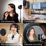 Geekria for Creators Microphone Shock Mount Compatible with Blue Yeti, Yeti X, Yeti Pro, Yeticaster, Snowball, Snowball ICE, Mic Anti-Vibration Suspension Adapter Clamp Black