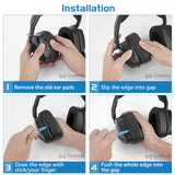 Geekria Sport Cooling-Gel Replacement Ear Pads for Corsair Void Pro, Void Pro RGB, Void Pro RGB SE, Void Elite, Void Elite RGB Headphones Ear Cushions, Ear Cups Cover Repair Parts (Black)