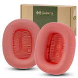 Geekria Comfort Mesh Fabric Replacement Ear Pads Compatible with Apple AirPods MAX (A2096), AirPodsMAX2 (A3184) Headphones, Ear Cushions (Pink)