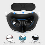 Geekria 7-in-1 VR Accessories Kit for Meta Quest 3, Touch Controller Grip Covers, Front Face Shield, Silicone Face Pad with Lens Protector, All-in-One Protection Set