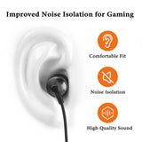 Geekria Gaming Headphones, 3.5mm In-Ear Wired Earbuds with Mic & Volume Control, Noise-Isolating Stereo Sound, Compatible with PC, PS5, Xbox, Switch & Mobile (1.2m/3.9ft)