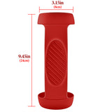Geekria Silicone Speaker Case Cover, Compatible with JBL Charge 5, Protective Waterproof Soft Skin, Replacement Portable Speakers Travel Carrying Sleeve with Shoulder Strap (Red)
