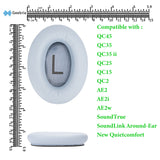 Geekria Replacement Ear Pads for Bose New QuietComfort, QC 45/ 35II/ 35IIGaming/ 35/ 25/ 15/ SE, AE 2/2i/2w, SoundTrue, SoundLink AE2 Headphones, Ear Cushions with Video Guide (Light Blue)