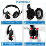 Geekria Comfort Hybrid Velour Replacement Ear Pads for Sennheiser GSP 600, GSP 601 GSP 602, GSP 670, GSP 500 Headphones Ear Cushions, Repair Parts with Video Guide (Black)
