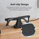 Geekria Charging Stand Dock Compatible with Ray-Ban Meta (Gen 1 & 2), Wayfarer, Headliner, Skyler, Oakley Meta HSTN, Portable Smart Glasses Charger Dock (Black)