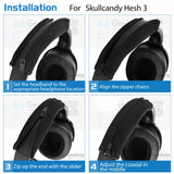 Geekria Flex Fabric Headband Cover Compatible with Skullcandy Crusher Evo, Crusher ANC, Crusher ANC 2, Hesh 3, Hesh Evo, Hesh ANC, Venue Headphones, Replacement Repair Part (Black)