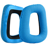 Geekria QuickFit Mesh Fabric Replacement Ear Pads for Logitech G930, G430, G432, G332, G35, F450 Headphones Ear Cushions, Repair Parts with Video Guide (Blue)