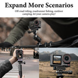 Geekria Magnetic Quick Release Mount Compatible with DJI Osmo Action 6, 5 Pro, Osmo Nano, 360 Magnetic Mount Base Accessories, Metal Tripod Adapter for Other 1/4 Thread Devices (Black)