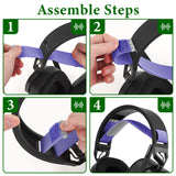 Geekria Flex Fabric Headband Pad Compatible with Corsair HS80 RGB, HS80 MAX Headphones Replacement Band, Repair Part (Purple)