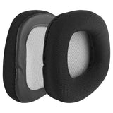 Geekria Comfort Mesh Fabric Replacement Ear Pads for Corsair VOID PRO, Void Pro RGB, Void Pro RGB SE, Void Elite, Void Elite RGB Headphones Ear Cushions, Ear Cups Cover Repair Parts (Black / Grey)