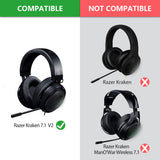 Geekria QuickFit Replacement Ear Pads for Razer Kraken 7.1 Chroma V2 USB Gaming Headset Headphones Ear Cushions, Repair Parts (Black)