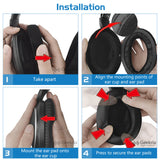 Geekria Replacement Ear Pads Compatible with Sennheiser HD380 PRO, PC350/350SE, PXC350, PXE350, HME95, HMEC250, HD380 Headphones,Ear Cushions (Black)