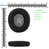 Geekria Comfort Mesh Fabric Replacement Ear Pads for SteelSeries Arctis Nova Pro Wired/ Nova1/ Nova3/ Nova7, Turtle Beach Airlite Fit Wired Headphones, Ear Cushions with Video Guide (Black)