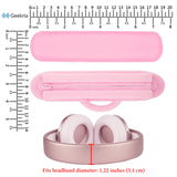 Geekria Medium Protein Leather Headband Cover + Pad Set Protector, No Tool Needed, Compatible with Medium-Sized Headphones (Fits Headband Diameter around 3.1cm/1.22") (Pink)