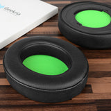 Geekria QuickFit Ear Pads for Razer Kraken Pro V2, 7.1 V2, 7.1 Chroma V2, Kraken Pro V2 Pewdiepie/Stormtrooper Edition Headphones Ear Cushions, Ear Cups Cover Repair Parts (Black / Green)