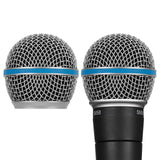Geekria for Creators Microphone Replacement Grille Compatible with Shure BETA 58A, SV100 Mic Head Cover, Microphone Ball Head Mesh Grill, Capsule Parts (Silver / 2 Pack)