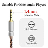 Geekria Apollo Copper Upgrade Audio Cable Compatible with ATH ATH-R70X Headphones, 4.4mm to Dual 2.5mm Replacement Headphones Cord for Hi-Resolution Audiophile, HiFi Headset (4.9ft / 1.5m)
