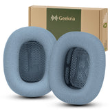 Geekria Comfort Mesh Fabric Replacement Ear Pads Compatible with Apple AirPods MAX (A2096), AirPods MAX2 (A3184) Headphones, Ear Cushions (Blue)