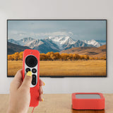 Geekria Protective Case Compatible with Apple TV 4K (3rd Generation) - Lightweight (Anti Slip) Shockproof Silicone Cover (Red)