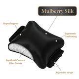 Geekria Mulberry Silk Headband Pressure Relief Pads for Headphones, Compatible with Bose QuietComfort Ultra, Skullcandy Crusher ANC 2, Logitech G733, JBL Live 780NC (Black)