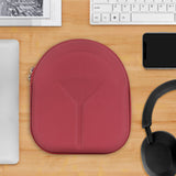 Geekria Shield Headphones Case Compatible with Sony WH-XB910N, WH-CH720N, WH-1000XM5, WH-1000XM4, WH-ULT900N, Replacement Hard Shell Travel Carrying Bag with Cable Storage (Red)