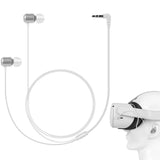 Geekria VR In-Ear Headphones Compatible with Meta Quest 3, Pico Neo 3, HTC Vive, Wired Earbuds with 3.5mm Aux Jack, Stereo Immersive Sound, S/M/L Ear Tips, VR Gaming Headset Accessories