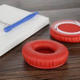 Geekria Replacement Ear Pads Compatible with Beats Solo HD On-Ear Headphones Ear Cushions, Repair Parts (Red)