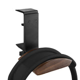 Geekria Wooden Headphones Stand Compatible with Apple AirPods Max, Sony WH-1000XM6 Headphone Hook, Earphones Hanger Mount, Dual-Purpose Aluminum Headset Desktop Clip with Walnut Holder