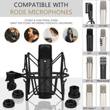 Geekria for Creators Microphone Shock Mount Compatible with Rode NT-USB, NT1-A, NT2-A, NT1000, NT2000, Procaster, K2, Mic Anti-Vibration Suspension Adapter Clamp Mic Holder Clip (Black / Metal)