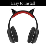 Geekria Devil Horn Headphone Decor, Adhesive Horns for Headband, Gothic Punk Halloween Cosplay Accessory Compatible with Sony, Bose, Beats, Microsoft, Skullcandy Headphones (Black)