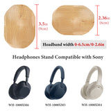 Geekria for Creators Wooden Headphone Stand with Aluminum Holder, Beech Wood Headset Holder for Desk with Cable Storage Base, Compatible with Sony WH-1000XM6, Bose QC Ultra, Beats, Razer