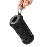 Geekria Pendant Speaker Case Cover, Compatible with JBL FLIP 5 Case, Protective Waterproof Soft Skin, Replacement Bluetooth Speakers Travel Carrying Case with Keychain Hook (Black)