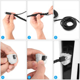 Geekria Cable Protectors Cover and Plug Protector Compatible with PlayStation PS5, PSVR 2, Replacement Lines Protect, Prevent Falling Charger Cable Sleeve VR Gaming Accessories (Black 17ft)
