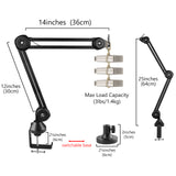 Geekria for Creators Microphone Arm Compatible with Rode Podmic, NT-USB, NT1-A, NT1, Mic Boom Arm Mount Adapter with Tabletop Flange Mount, Suspension Stand, Mic Scissor Arm, Desk Mount Holder
