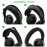 Geekria Flex Fabric Headband Cover Compatible with Plantronics BackBeat PRO, PRO+, PRO2 Wireless Noise Canceling Headphones, Sweat Cover, Easy DIY Installation (Black)